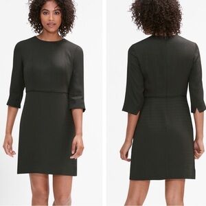 M.M. LaFleur The Lena Mini Dress in Mini Stripe Dark Pine Sz 2